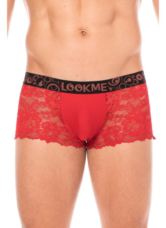 Boxer rouge en dentelle délicate - LM2006-67RED